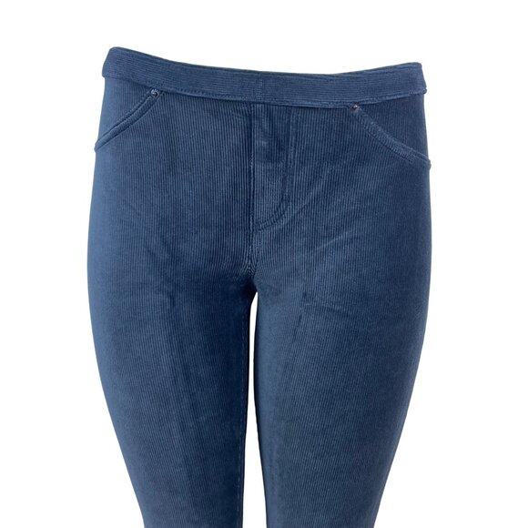 Hue Women's Grey Blue Corduroy Slim Fit Pants Size M Stretchy - New - Picture 4 of 9